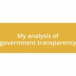 My analysis of government transparency